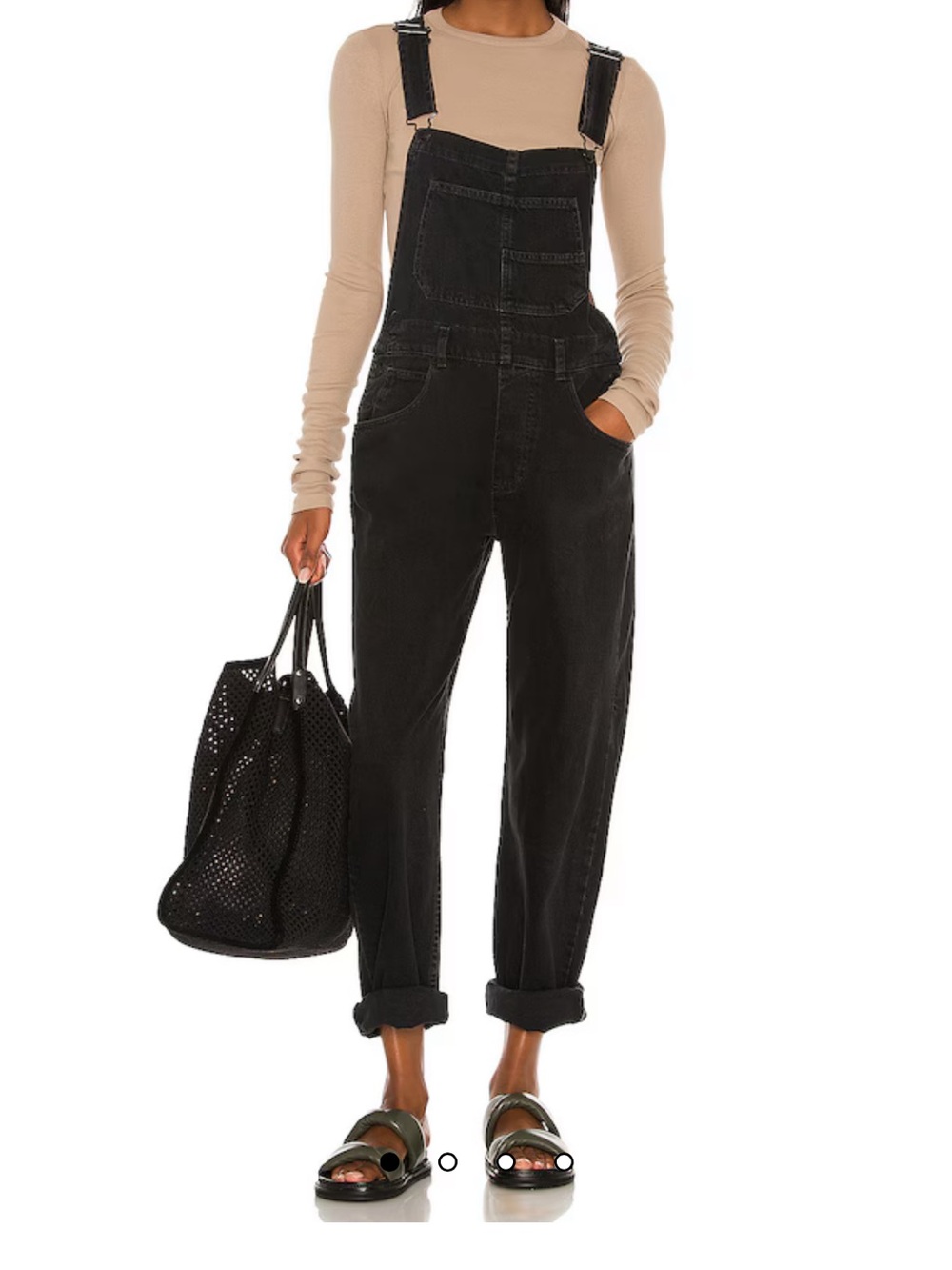 Free People We The Free Black Denim Women's Overalls